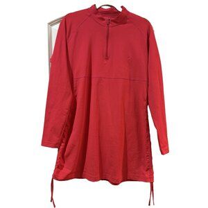 Coolibar Sun Protection Rash Guard Top Lawai Ruche Long Sleeve Swim Shirt Sz L